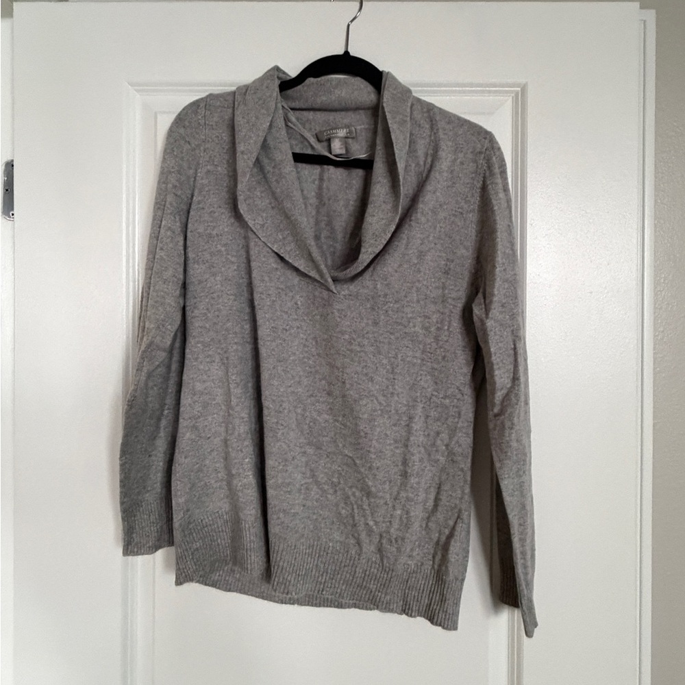 Charter Club Light Gray Cowl Neck Sweater
